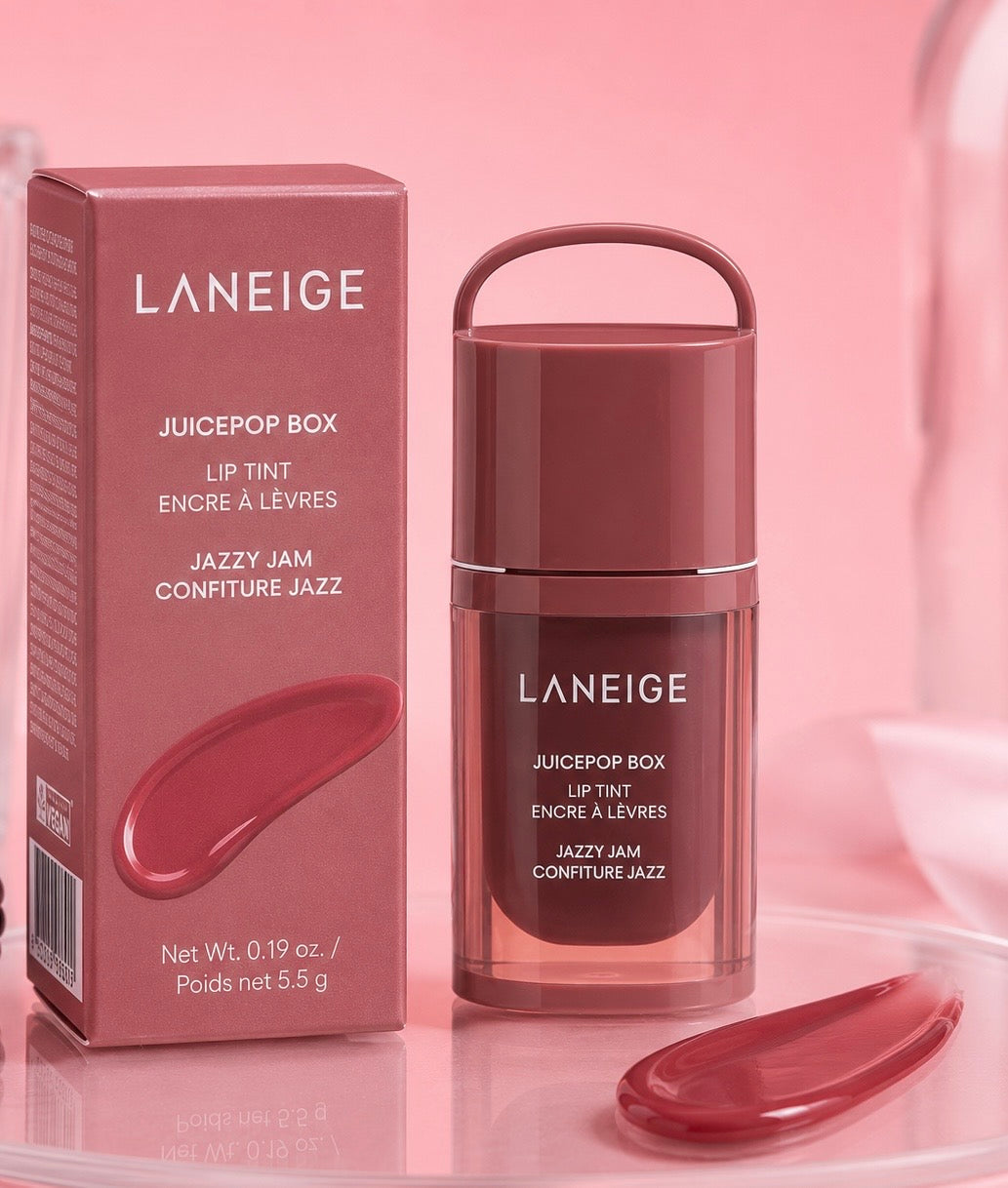 LANEIGE JuicePop Box Lip Tint – Jazzy Jam | Hydrating Lightweight Lip Tint with Buildable Juicy Color & Nourishing Shine | K-Beauty Lip Essential