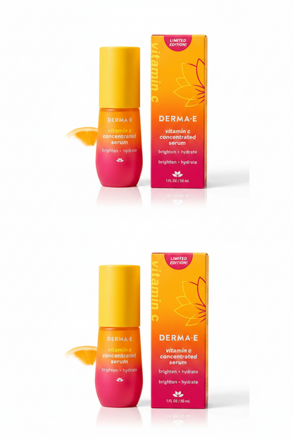 DERMA E Vitamin C Concentrated Serum – Brightening & Hydrating Facial Serum (1 fl oz / 30 mL)